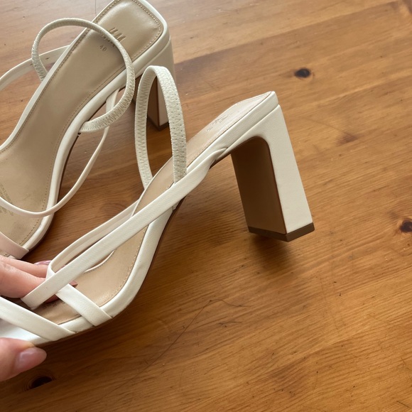 White Block Heel Sandals - Picture 3 of 3